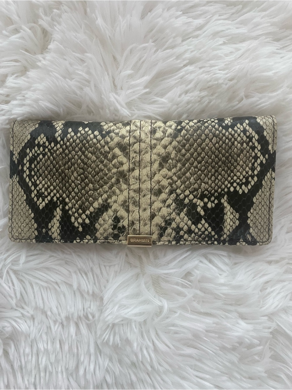 Brahmin Ady Wallet Caviar Felix Snake Print Leather Classic Luxury Sophisticated - Picture 2 of 15